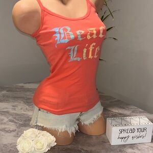 Billabong Coral Tank Top with Blue and White Print